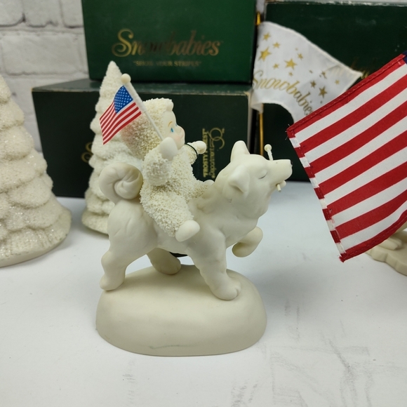 Snowbabies Its a Grand Old Flag Show your Stripes Frosty Forest Lot Dept 56 Lot - Picture 7 of 16